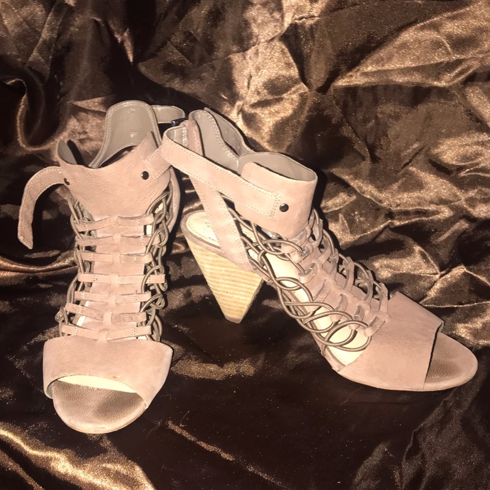 Cute Tan Strappy Gladiator Wedge Heel